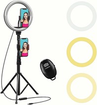 10&quot; Selfie Ring Light W 59&quot; Extendable Tripod Stand &amp; Flexible Phone Holder NEW - £39.58 GBP