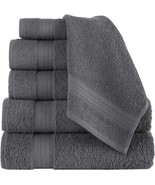6 Piece Bathroom Cotton Towel Set -2 Washcloth 2 Hand Towel 2 Bath Towel... - £35.29 GBP