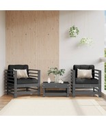 vidaXL Garden Chair Grey Solid pine wood, Plywood Medium Modular - $872.69 CAD