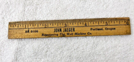 OLD John Jaeger The Wolf Machine Company Cloth Cutting Wood Ruler Portla... - $9.41