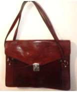 WILSON LEATHER BY PELLE STUDIO BROWN LEATHER SHOULDER PURSE BRIEFCASE LA... - $82.03 CAD