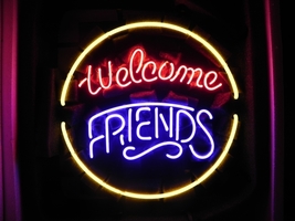 Brand New Welcome Friends Beer Bar Restaurant Neon Sign 16&quot;x 16&quot; [High Q... - £110.78 GBP