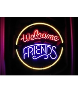 Brand New Welcome Friends Beer Bar Restaurant Neon Sign 16&quot;x 16&quot; [High Q... - £110.78 GBP