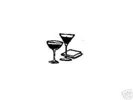 Drinking Glasses rubber stamp Martini Champagne - $6.00