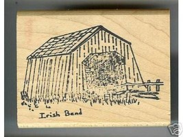 Irish Bend Covered Bridge Oregon rubber stamp signed - $12.95