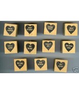 11 Conversation Hearts Rubber Stamps Valentines Sweet - £39.78 GBP