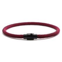 Minimalist Good Luck Rope Bracelet For Men Women Black Magnet Couple Braclet Red - £9.73 GBP