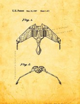 Star Trek Klingon Bird-of-Prey Patent Print - Golden Look - £6.31 GBP+