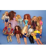 12 Used Barbie Ken etc Dolls Prince Black Dressed etc - $74.95