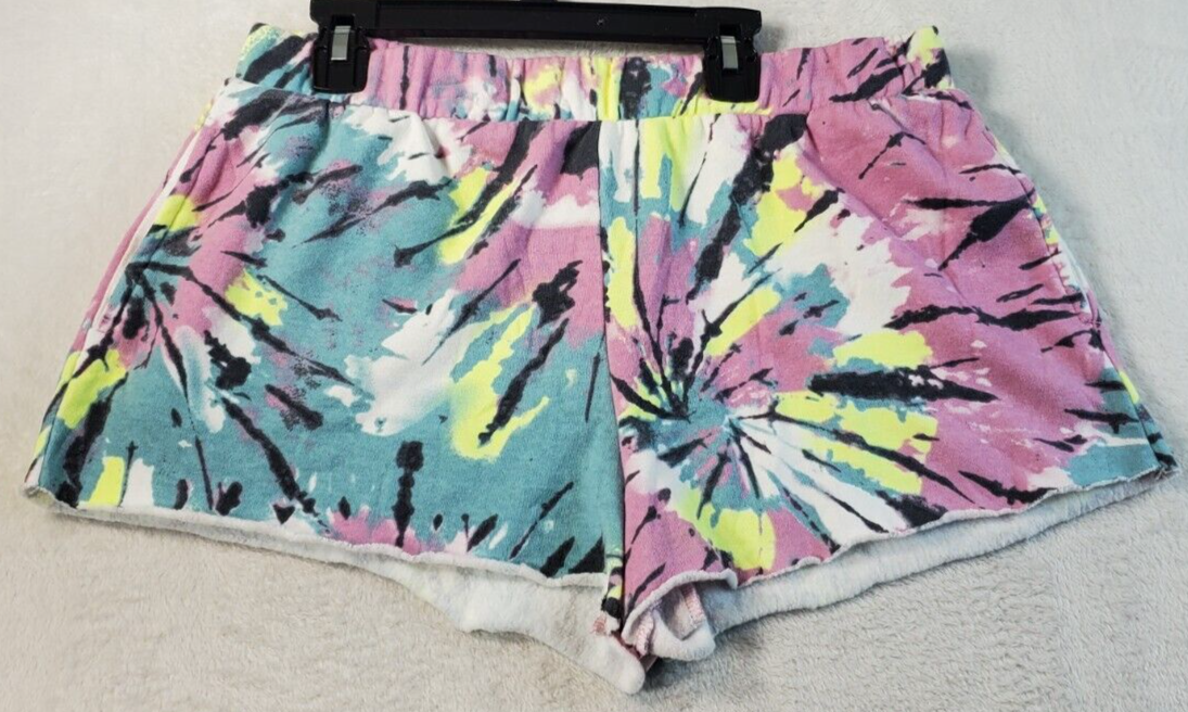 Colsie Shorts Womens Medium Multi Tie Dye Cotton Pockets Elastic Waist P... - $8.49