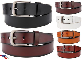 Men&#39;s Belt New Casual Dress Jeans Fashion Genuine Leather Buckle 1 1/2&quot; Wide - £5.54 GBP