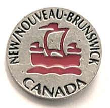 New Nouveau Brunswick Canada Souvenir Pin Red Nautical Ship Maritime Tra... - $185.90 MXN