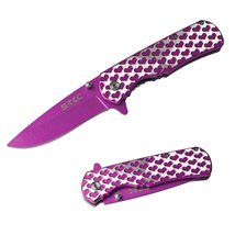 Munetoshi Spring Assisted Opening Knife Pocket Folding Blade with Hearts... - £11.66 GBP