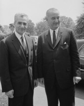 President Lyndon Baines Johnson with Shah of Iran 1964 Photo Print - $8.81+