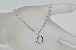 Tiffany &amp; Co. Elsa Peretti 925 Sterling Silver Open Heart Bracelet 7&quot; Long - $154.28