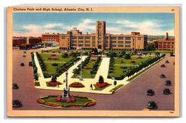 Chelsea Park and Hight School Atlantic City New Jersey NJ UNP Linen Postcard V11 - $2.92