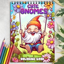 Cute Gnomes Spiral Coloring Book to Relax and Unwind - £13.30 GBP