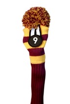 Tour #9 Hybrid Purple &amp; Yellow Golf Headcover Knit Pom Classic Head Cover - £12.71 GBP