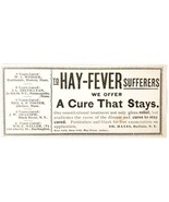 Dr Hayes Hay Fever Buffalo 1897 Advertisement Victorian Quack Medicine A... - $19.99