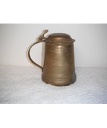 Vintage Solid Brass Beer Stein Hinged Lid 5 1/2&quot; - £18.61 GBP