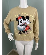 Disney Women&#39;s Junior&#39;s Mickey &amp; Minnie Graphic Sweatshirt in Taupe Sz S... - $31.12 CAD