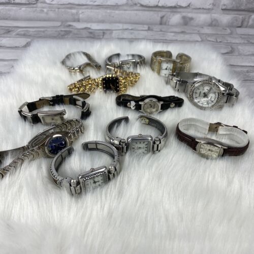Primary image for Ladies Watches Metal Lot Of 11 For Parts Only UNTESTED Read Description