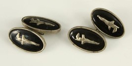 Vintage Jewelry Nielloware Sterling Silver CUFF LINKS METHODIST Malaysia... - $29.01