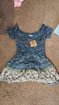 NWT Angie Girls Smocked Top Dress Floral Paisley Stretch Blue Boho Sz- 1... - $18.04