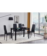 5-Piece Dining Table Set, Dining Table And Chair - Black - £231.01 GBP