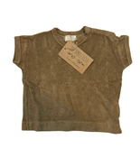 The Simple Folk Walnut Terry Short Sleeve Boxy Top 3-6 Month New - £20.08 GBP