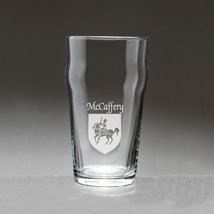 McCaffery Irish Coat of Arms Pub Glasses - Set of 4 (Sand Etched) - $68.00