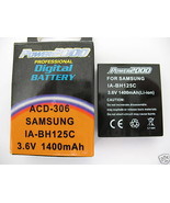 TWO IA-BH125C/WWD Batteries + Charger for Samsung HMX-R10BP HMX-R10SN HM... - £28.11 GBP