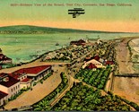 Vtg Postcard Birdseye View of Strand Tent City Coronado w Early Plane Sa... - $9.76