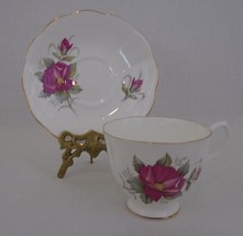 Taylor and Kent  Pink Rose Footed Bone China  Tea Cup And Saucer - £11.75 GBP