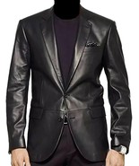 Blazer uomo nuovo fatto a mano con due bottoni in vera pelle di agnello ... - $235.40 CAD+