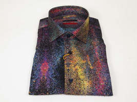 Men's AVM Crystal Digital Sparks Shirt Cotton Turkey Slim Fit 13985-01 Multi image 4