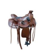 Handmade Western Barrel Racing Saddle. Big Horn Fork Premium Ranch Ropin... - $348.14+