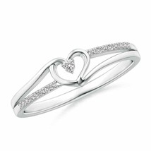 ANGARA Diamond Split Shank Heart Promise Ring in 14K Gold (IJI1I2, 0.08 Ctw) - £222.83 GBP