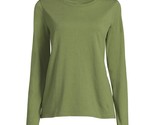 Time And Tru Women&#39;s Crewneck Tee with Long Sleeves, Green Size L(12-14) - $13.85