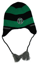 Green Lantern: Flap Green &amp; Black Logo Beanie Brand NEW! - £16.02 GBP