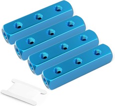 Gasher 4Pcs Aluminum 3 Way 6 Port Pneumatic Manifold Air Distribution Block - $41.99