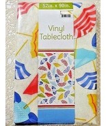 Beach Umbrella Vinyl Tablecloth 52 x 90-inch PEVA Wipe PEVA Indoor Outdo... - $312.29 MXN