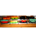 LIONEL PREWAR O GAUGE 258 STEAM LOCOMOTIVE/ 6 CARS TINPLATE 1930'S BRASS NICKEL - $400.00