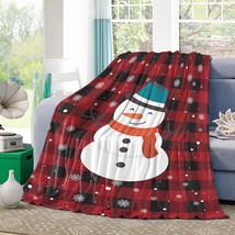 White Snowflake Buffalo Plaid Comfort Fuzzy Bedspread For Bedroom/Living Room - £40.60 GBP