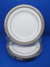 Noritake Crestwood Platinum Set Of Four 6 1/2&quot;  Dessert Plates EUC - £23.54 GBP