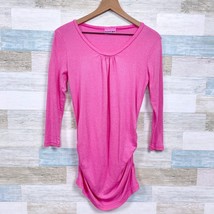 Michael Stars Metallic Shimmer Maternity Top Pink Long Sleeve Womens One Size - £23.48 GBP