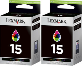 New Genuine Lexmark 15 2PK Ink Cartridges Box Z Series Z2300 X Series X2630 - £25.27 GBP