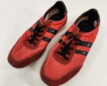 Vintage Track Shoes 1980s Sneakers Made in Korea Red Black Striped Mens ... - $48.19