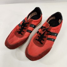 Vintage Track Shoes 1980s Sneakers Made in Korea Red Black Striped Mens ... - £37.90 GBP