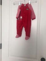 1pc Unisex Baby My First Christmas Velour Footed Pajamas Pay Suit Size 6 Months - £18.73 GBP